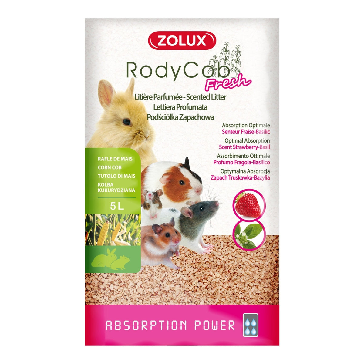 Zolux Rodent Litter RodyCob Strawberry-Basil 5 L