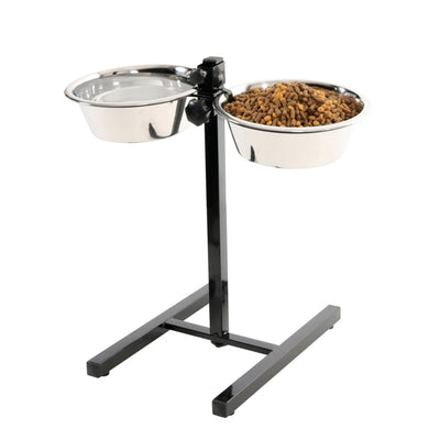 Zolux Adjustable Stand with Stainless Steel Dog Bowls 2.5 L