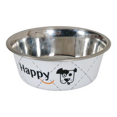 Zolux Happy Stainless Steel Dog Bowls White, 0.4 L