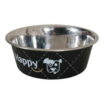 Zolux Happy Stainless Steel Dog Bowls Black, 0.4 L