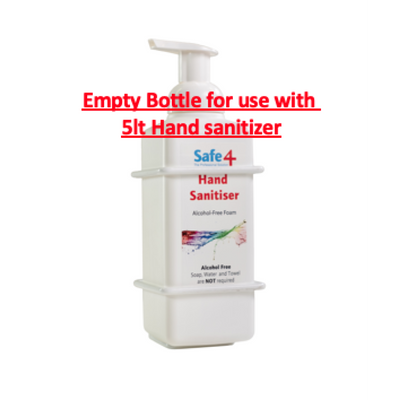 Safe4 Empty Foam Bottle for use with Virucidal Foam Hand Sanitiser 600 ml