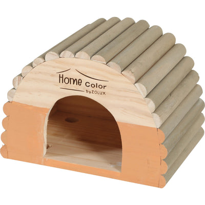 Zolux Home Color Wooden House With Round Timbers Orange, Medium