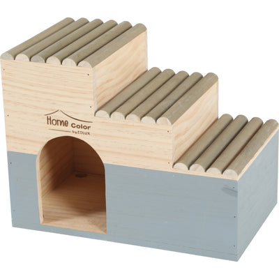 Zolux Home Color Wooden House With Round Timbers Grey, Large