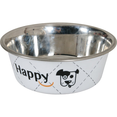 Zolux Happy Stainless Steel Dog Bowls White, 2.65 L