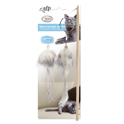 Classic Comfort Mouse Cat Wand Set