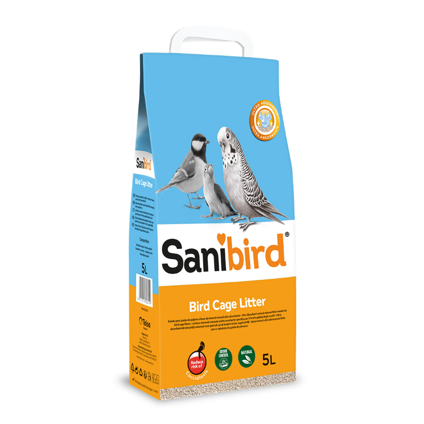 Sanibird litter for bird cage floors - 5 L