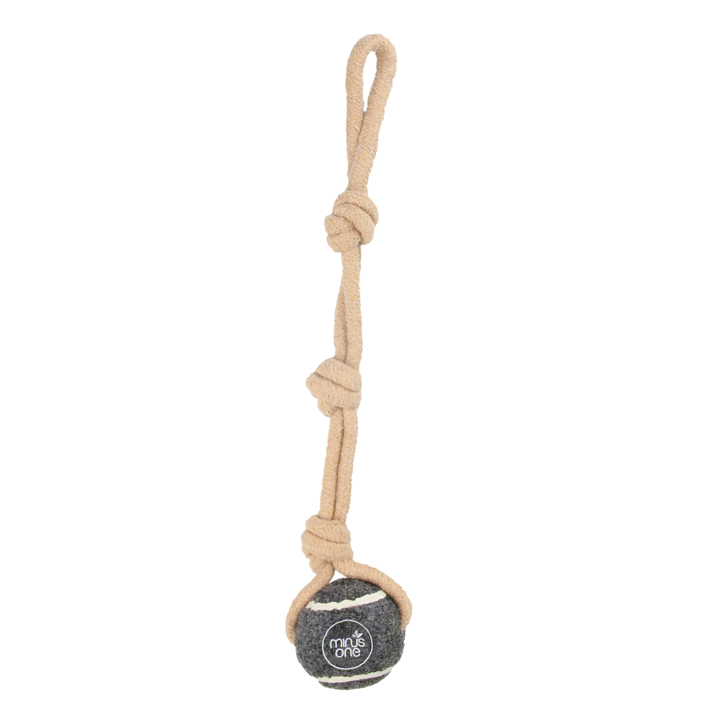 Dog Tennis Ball Rope Toy Single Grey
