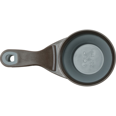 Zolux 2-in-1 Silicone Measuring Cup with Food Bag Clip Grey, 237 ml