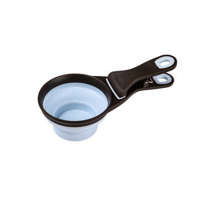 Zolux 2-in-1 Silicone Measuring Cup with Food Bag Clip Blue, 473 ml
