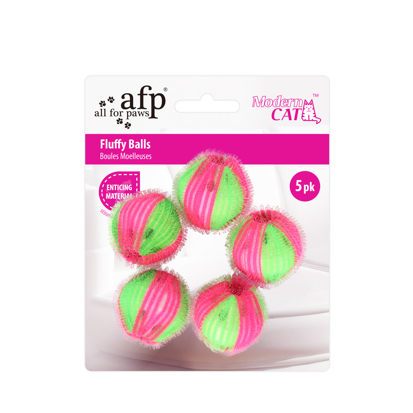 Modern Cat Fluffy Balls 5/pk