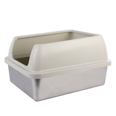 All For Paws Go Fresh Enclosed Stainless Steel Cat Litter Box Sand