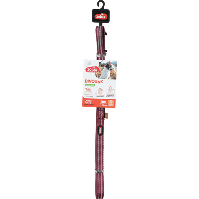 Zolux BVK Flat Lead for Dog Red, 5 m/15 mm