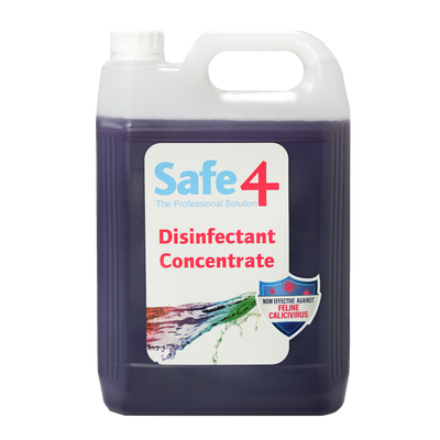 Safe4 Concentrated Disinfectant Cleaner, Lavender Scent, Enhanced Formula, 5 L