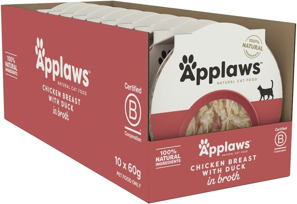 Applaws Chicken Breast with Duck in Broth Wet Cat Food 60g Pot