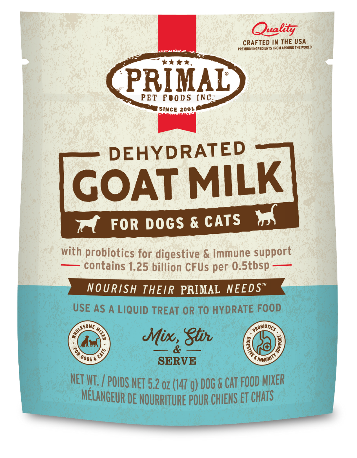 Primal Dehydrated Easy to Serve Goat Milk for Dogs and Cats