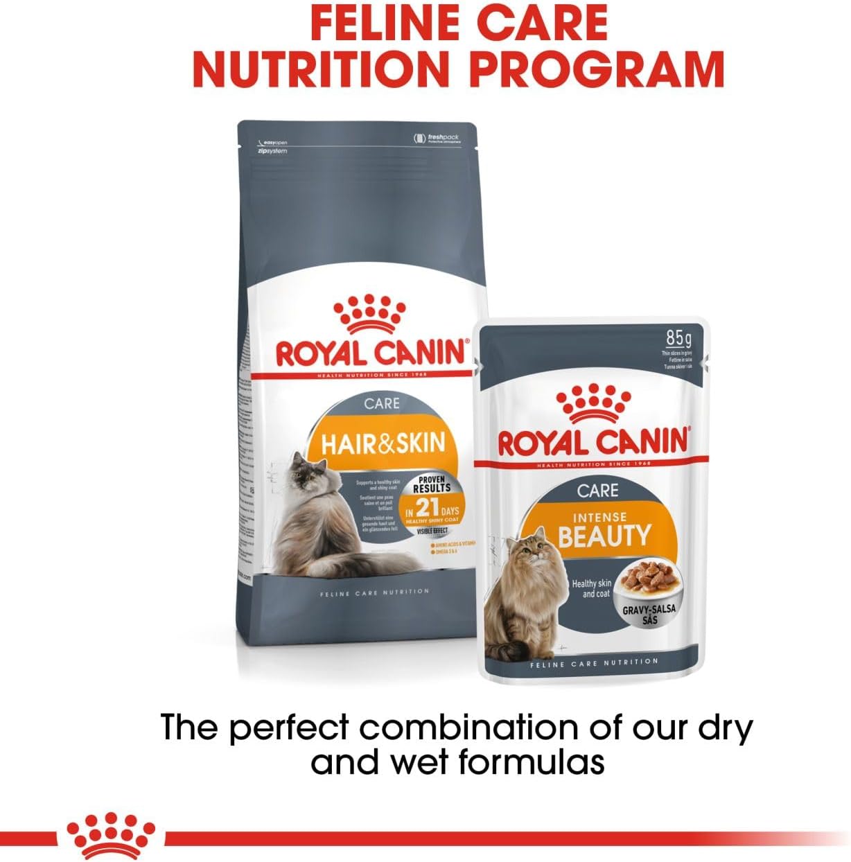Royal Canin  Feline Care Nutrition Hair & Skin Gravy (INTENSE BEAUTY) (WET FOOD - Pouches)