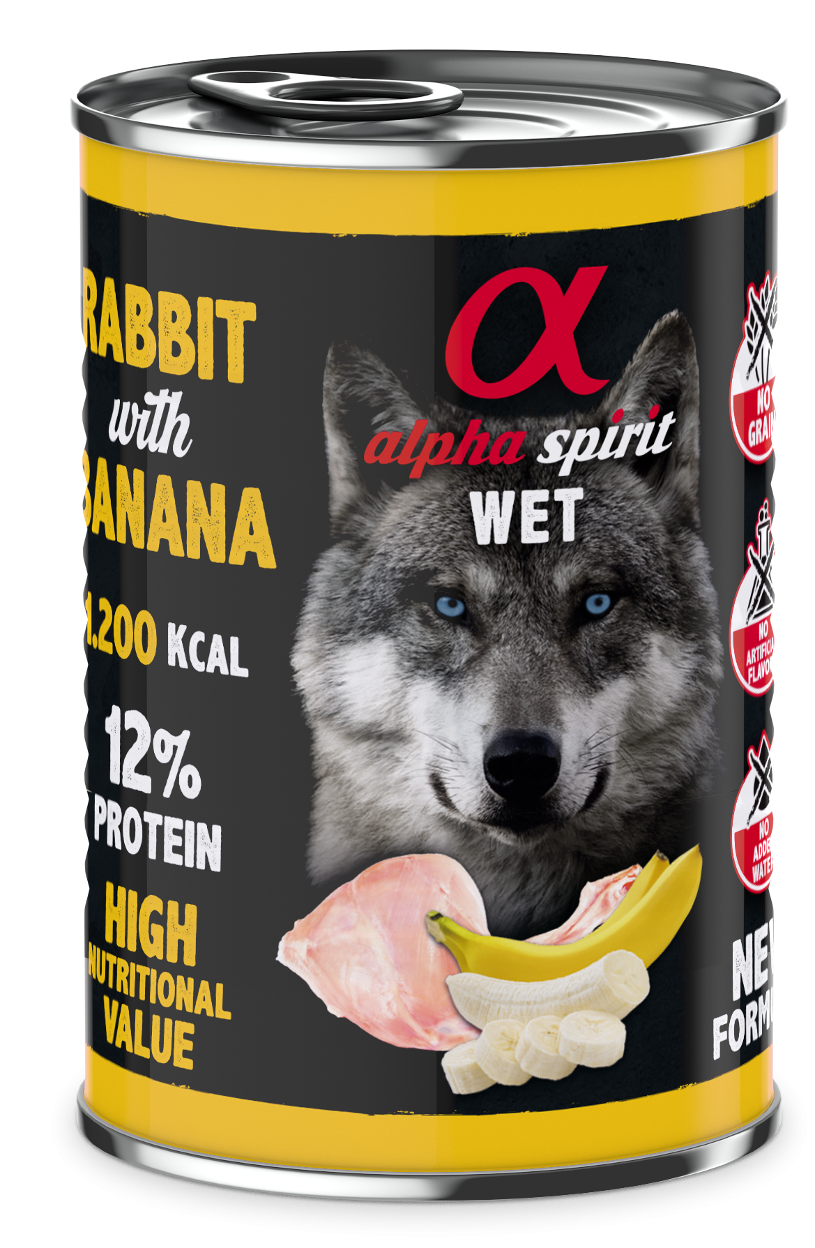 Alpha Spirit Canned Dog Wet Food Rabbit With Banana 400 g – PetCentral UAE