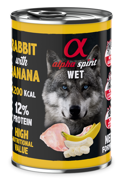 Alpha Spirit Canned Dog Food Rabbit With Banana 400 g