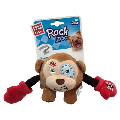 GiGwi Rock Zoo King Boxer Monkey with Squeaker & Crinkle S