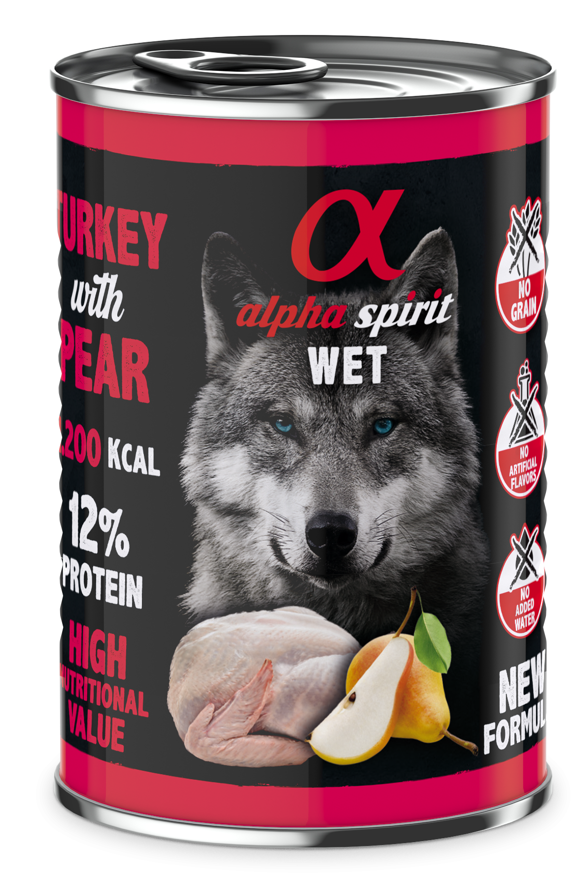 Alpha Spirit Canned Dog Food Turkey With Pear 400 g