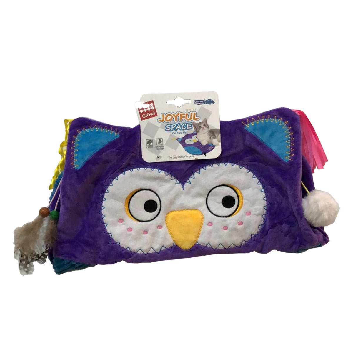 GiGwi Cat Play Mat Owl with Crinkle Paper & Catnip Bag