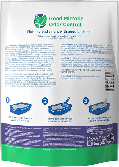 Cat Magic Unscented Probiotic Hard Clumping Dust Free Clay Litter, 6.35kg