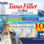 INABA Premium Grilled Tuna Fillet Cat Treats with Vitamin E and Green Tea Extract - Bag of 10