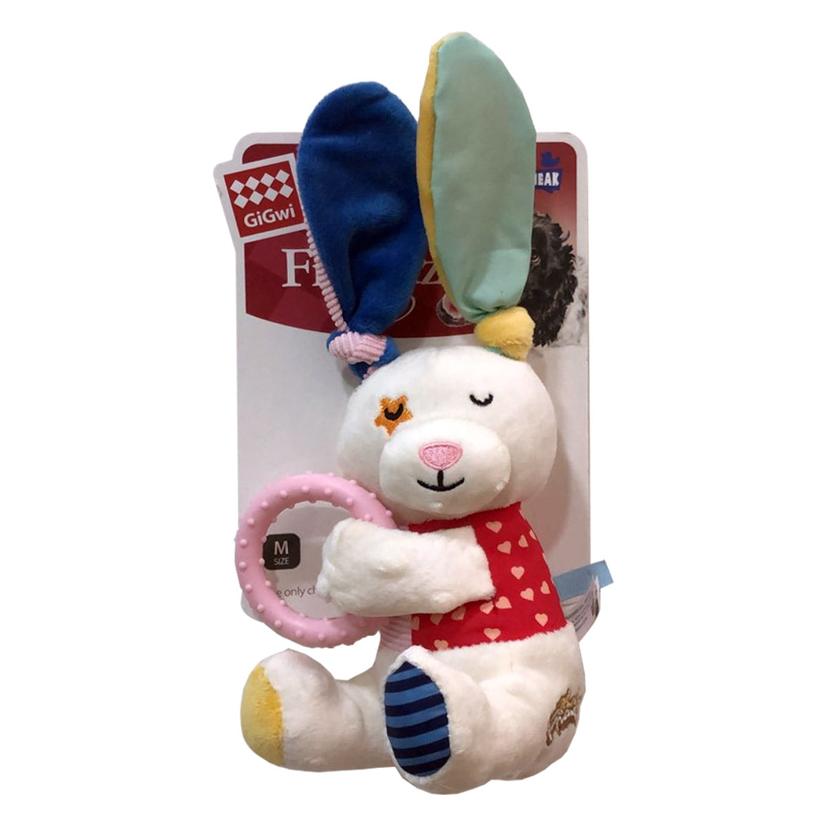 GiGwi Rabbit Plush Friendz with Squeaker & TPR Ring