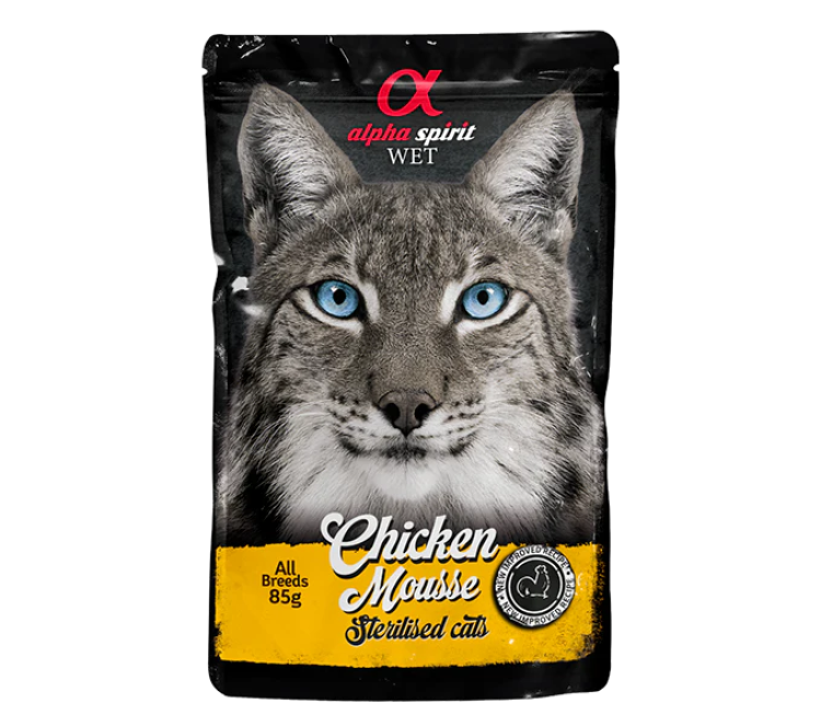 Alpha Spirit Chicken Mousse for Sterilized Cats Pouches Cat Wet Food