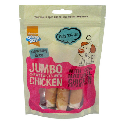 Armitage Jumbo Chicken Chewy Twists - 100g