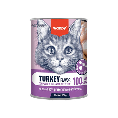 Wanpy Complete Pâté Canned Food for Cats (Turkey) - 400g