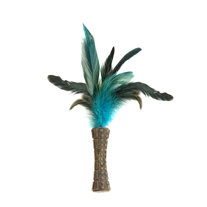 CatnipJohnny Sticks   with Natural Feather (Green)