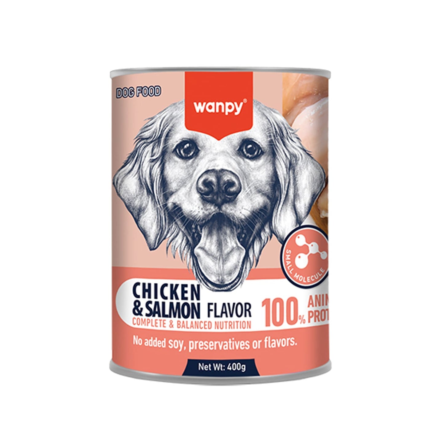 Wanpy Complete Pâté Canned Food for Dogs (Chicken & Salmon) - 400g