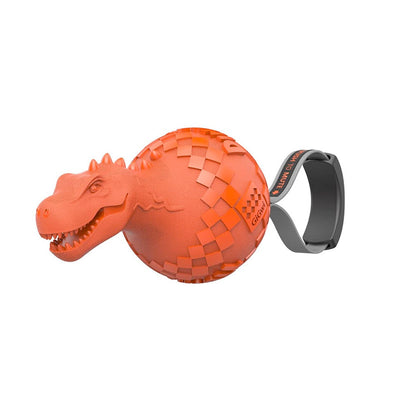 GiGwi Dinoball T-Rex Push To Mute Lake Blue - Orange