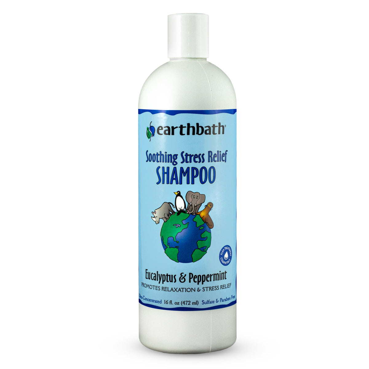 Earthbath Soothing Stress Relief Shampoo, Eucalyptus & Peppermint, Promotes Relaxation & Stress Relief, Made in USA, 16 oz