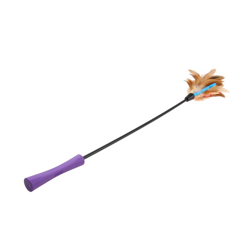 Feather Teaser    Natural and TPR Handle (purple)