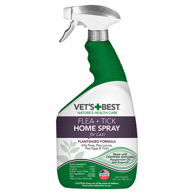 Natural Flea and Tick Home Spray for CATS, 32 oz