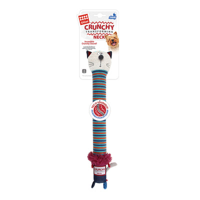 GiGwi Crunchy Neck Plush Friendz Cat with Bone & Squeaker - Small
