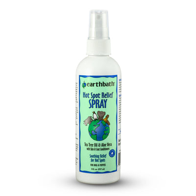 Earthbath Hot Spot Relief Spray, Tea Tree Oil & Aloe Vera, Made in USA, 8 oz pump spray
