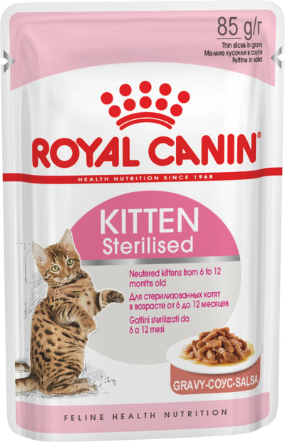 Royal Canin  Feline Health Nutrition Kitten Sterilised Gravy (Cat WET FOOD - Pouches)