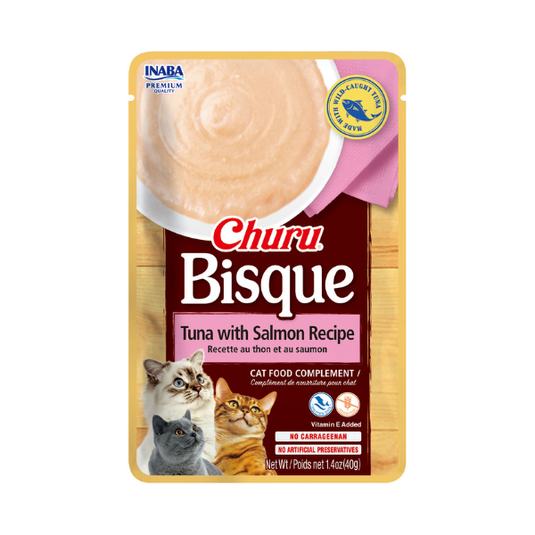 Inaba Churu Bisque Tuna with Salmon Recipe Cat Treat 40G