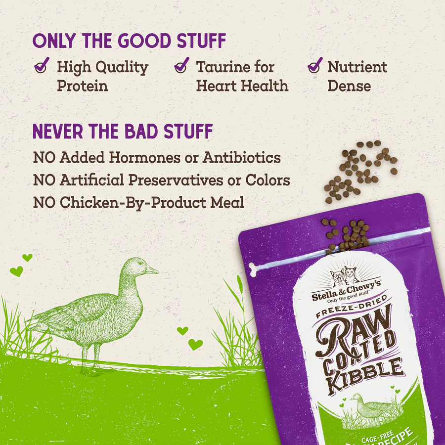 Stella & Chewy's Baked Kibble for Cats - Raw Coated Cage-Free Duck Recipe
