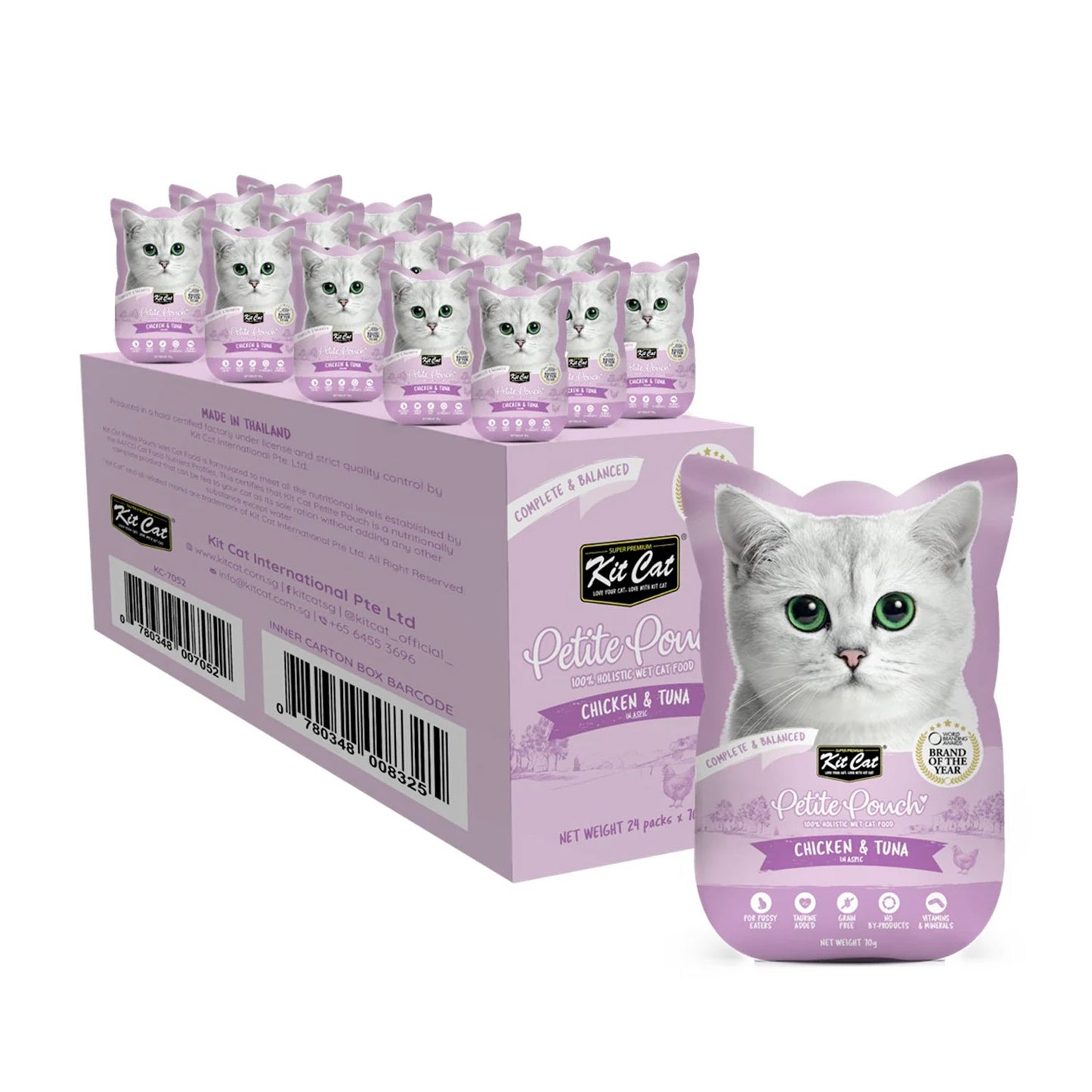 Kit Cat Petite Pouch 70g  Chicken & Tuna (1 Box -24pcs)