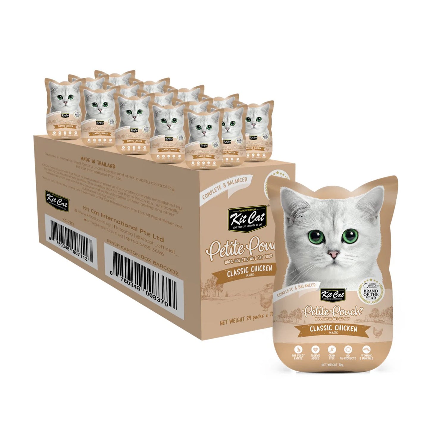 Kit Cat Petite Pouch 70g  Classic Chicken (1 Box -24pcs)