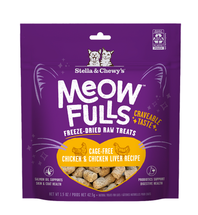 Stella & Chewy's Meowfulls Freeze Dried Cat Treats Chicken & Chicken Liver Recipe - 1.5 oz