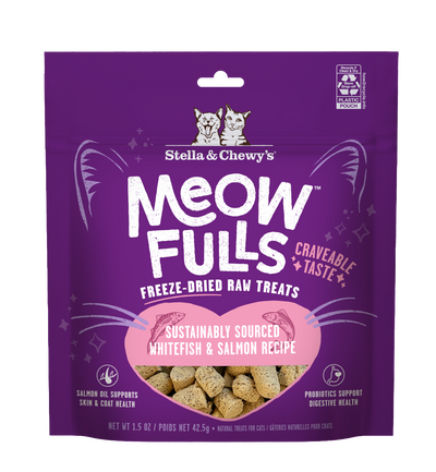 Stella & Chewy's Meowfulls Freeze Dried Cat Treats Whitefish & Salmon Recipe - 1.5 oz