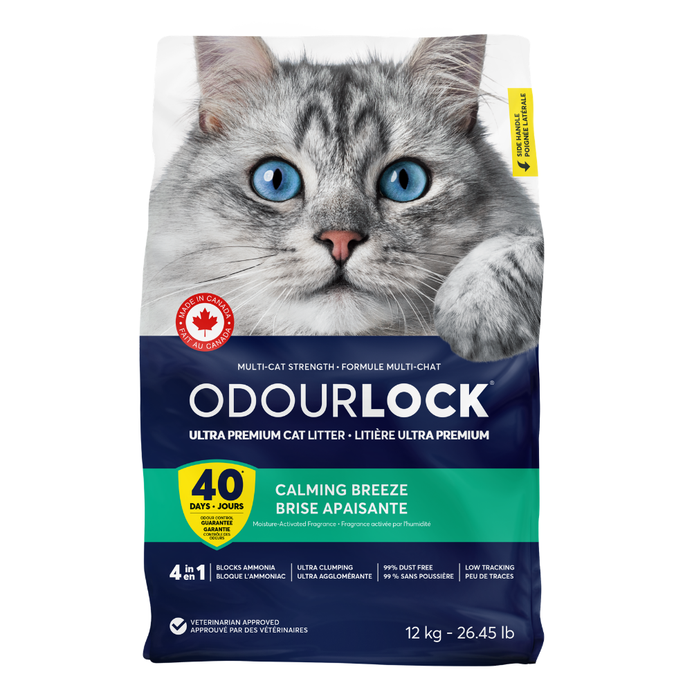 OdourLock Calming Breeze - Ultra premium Clumping Cat Litter Blocks ammonia, 99.9% Dust free