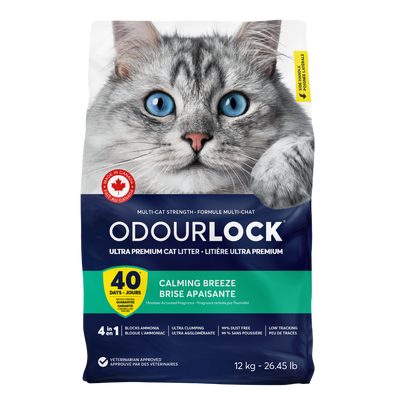 OdourLock Calming Breeze - Ultra premium Clumping Cat Litter Blocks ammonia, 99.9% Dust free