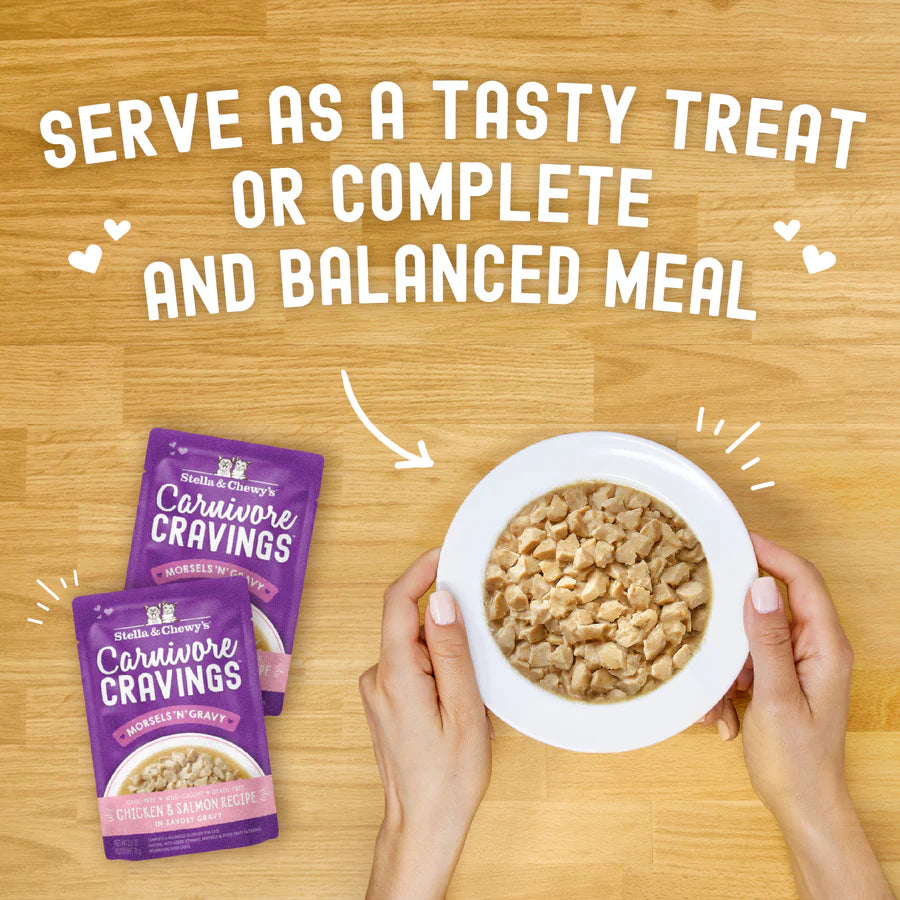 Stella & Chewy's Carnivore Cravings Morsels'N'Gravy - Chicken & Salmon Recipe - 2.8 oz