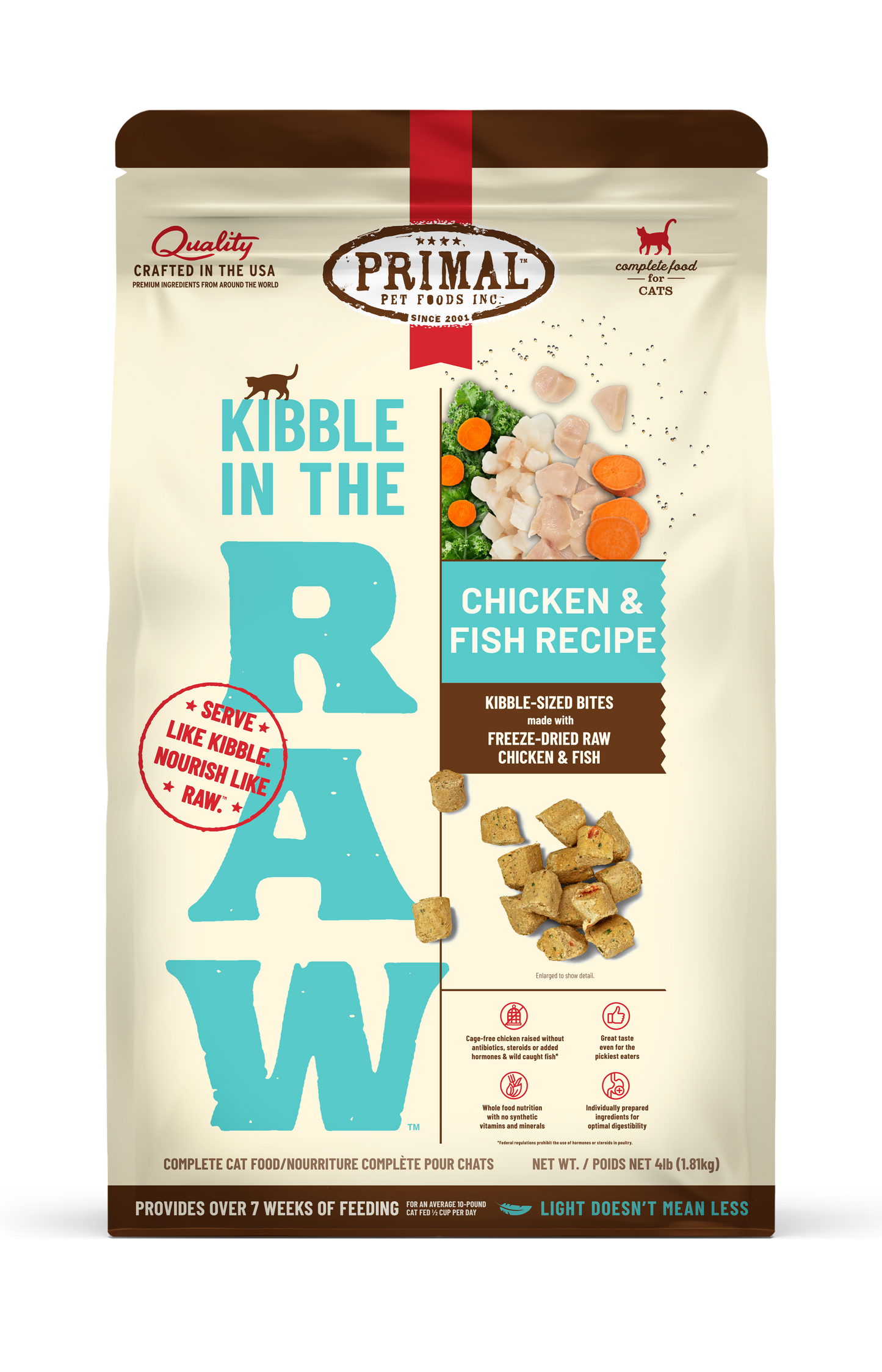 Primal Kibble in the Raw Cat Food – Chicken & Fish Recipe